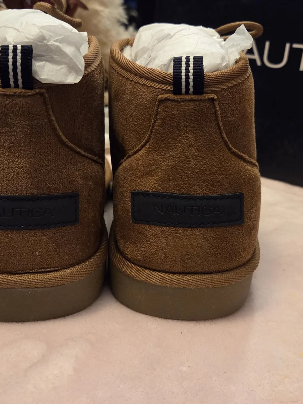 Nautica Big Kid Tan Suede Boots